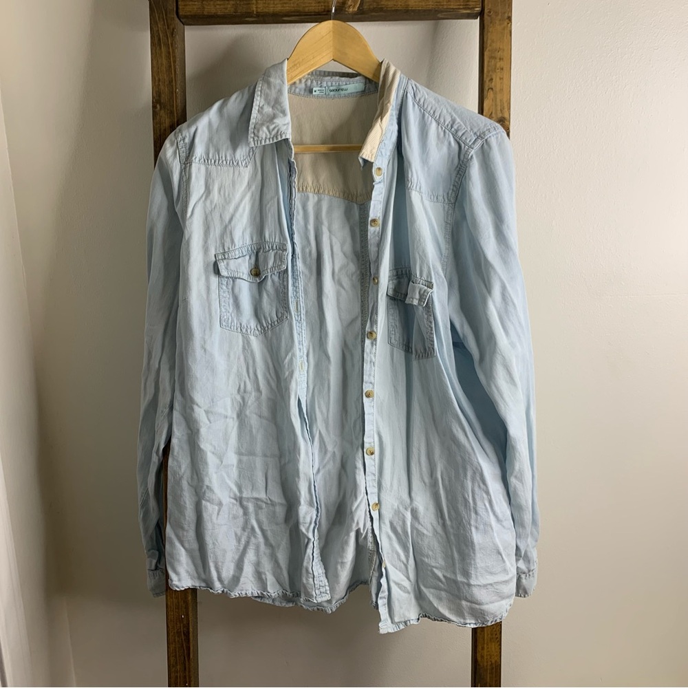 Maurices Chambray Button Down Blouse